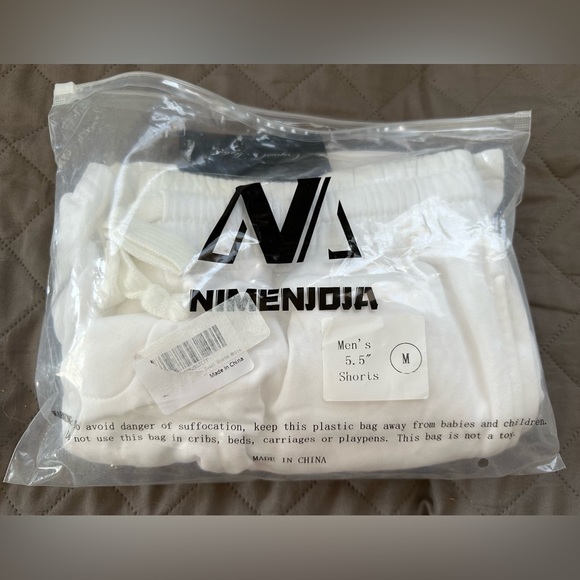 NIMENJOJA Mens 5.5" M Gym Shorts Cotton Jog Workout Lounge Jersey Zipper Pocket - Picture 3 of 8